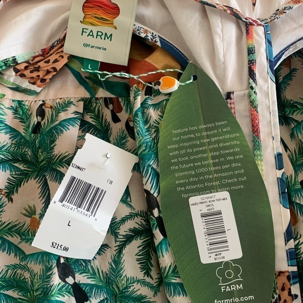 FARM RIO Mixed Prints Bow Sleeveless Midi Dress - Picture 9 of 15